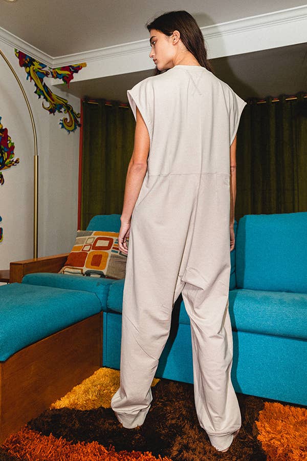 Sandstone French Terry Jumpsuit