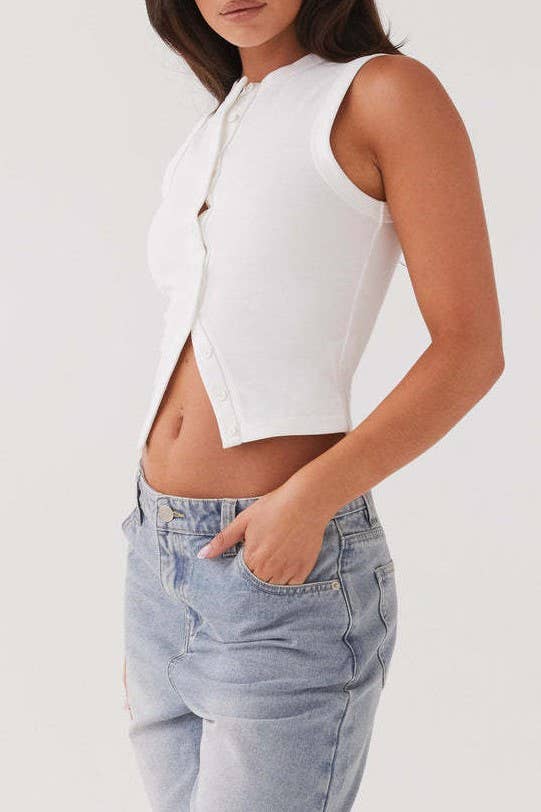 Sloane Ribbed Tank- Sugar