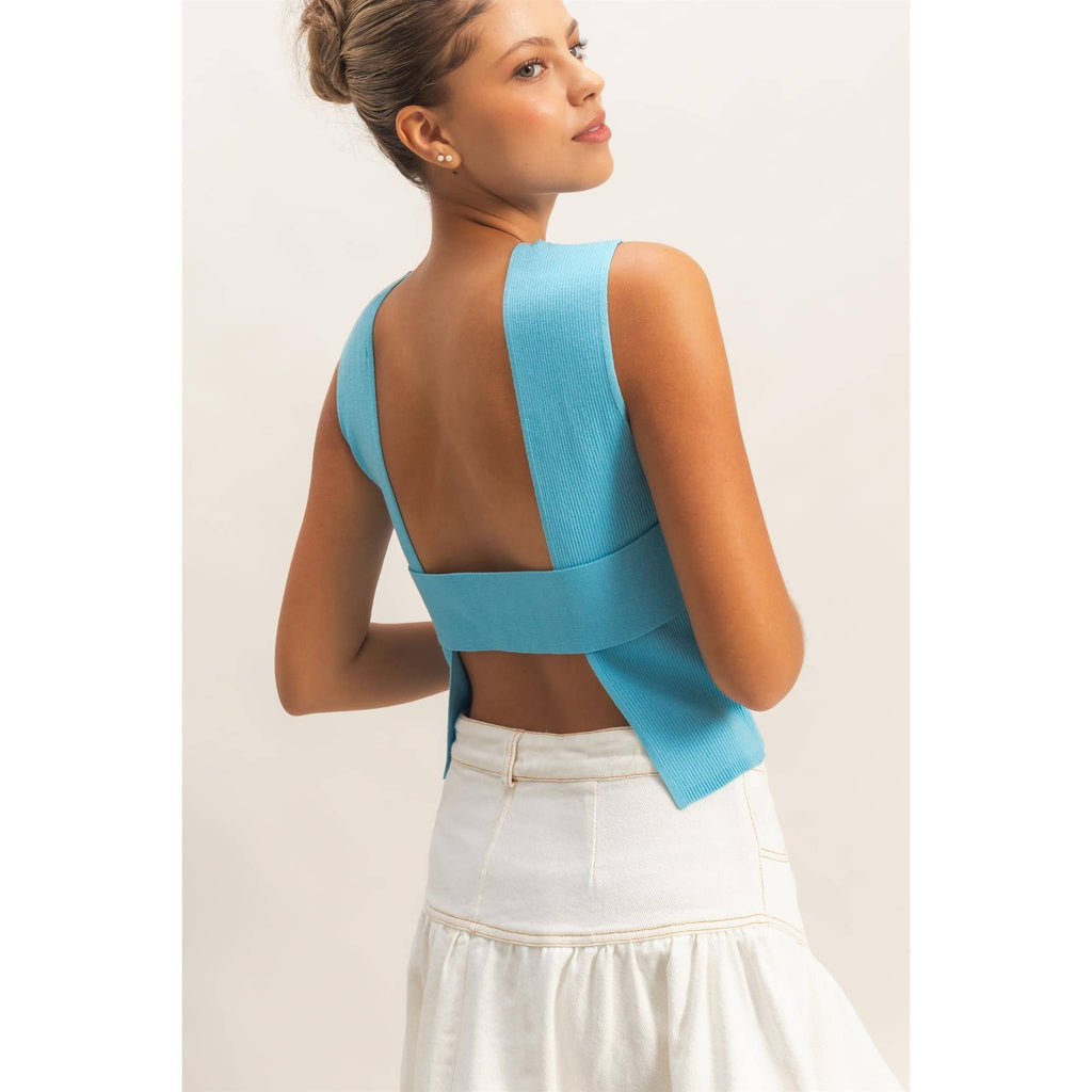 Turn Around Moment Top- Blue