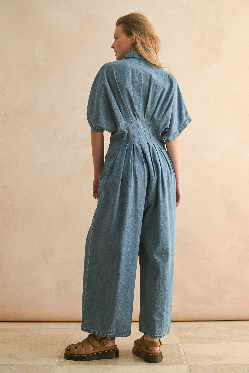 Sculpted Denim Jumpsuit