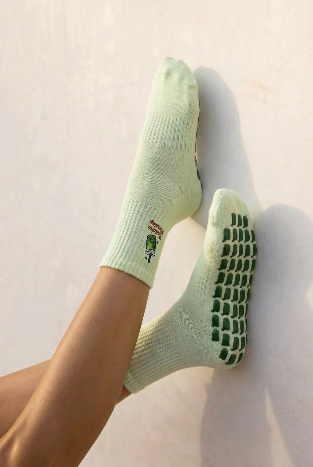 Matcha Monday Grip Socks