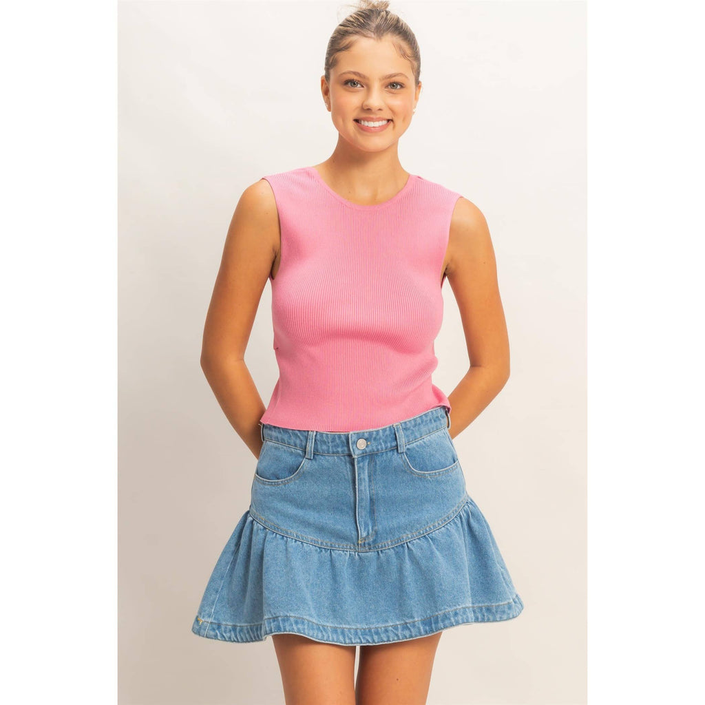 Turn Around Moment Top- Pink