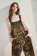 Leopard Denim Overalls