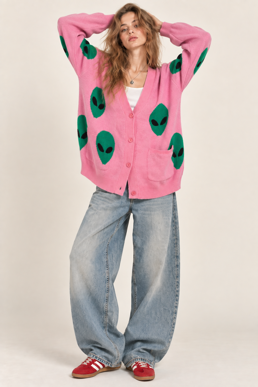Out of This World Cardigan- Pink