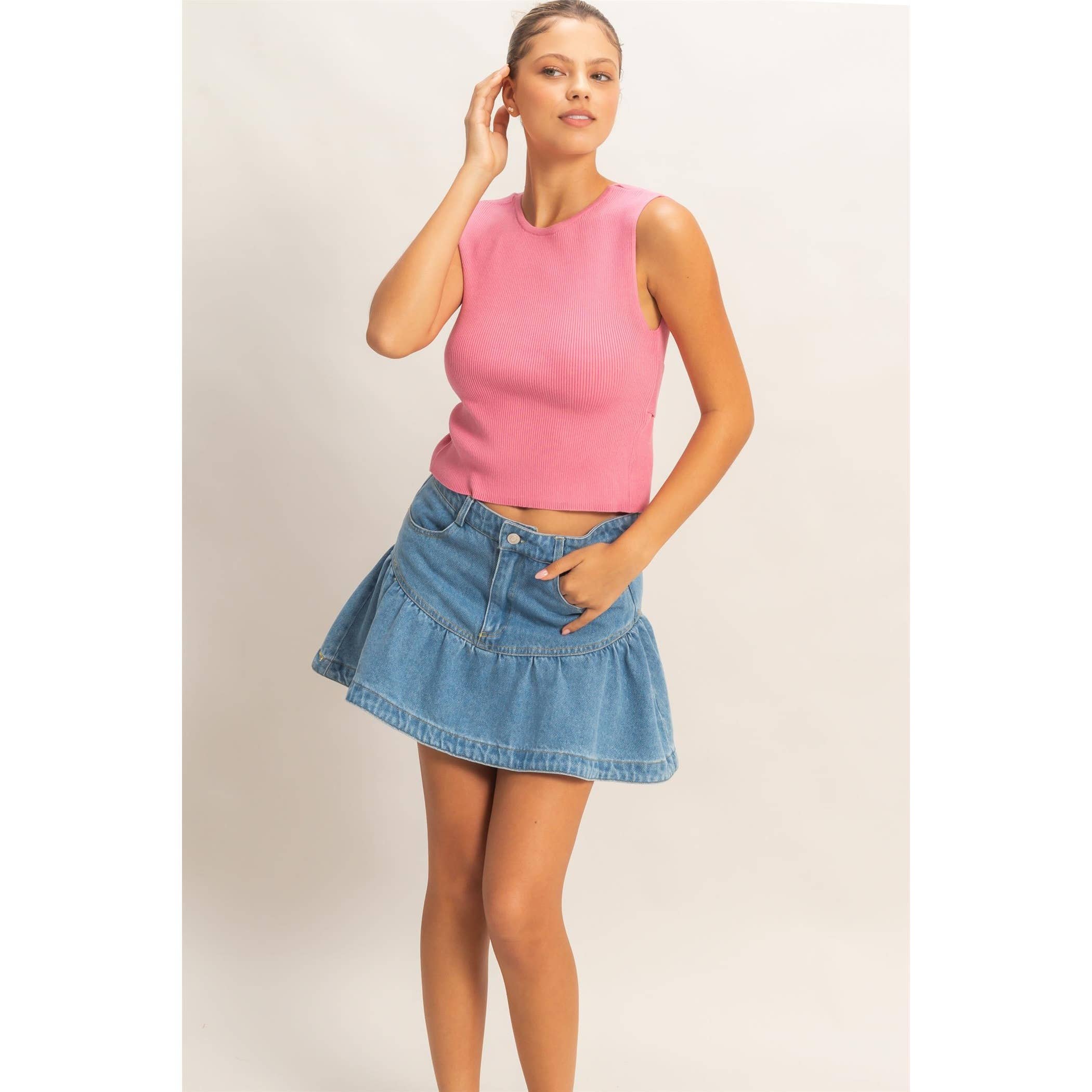 Turn Around Moment Top- Pink