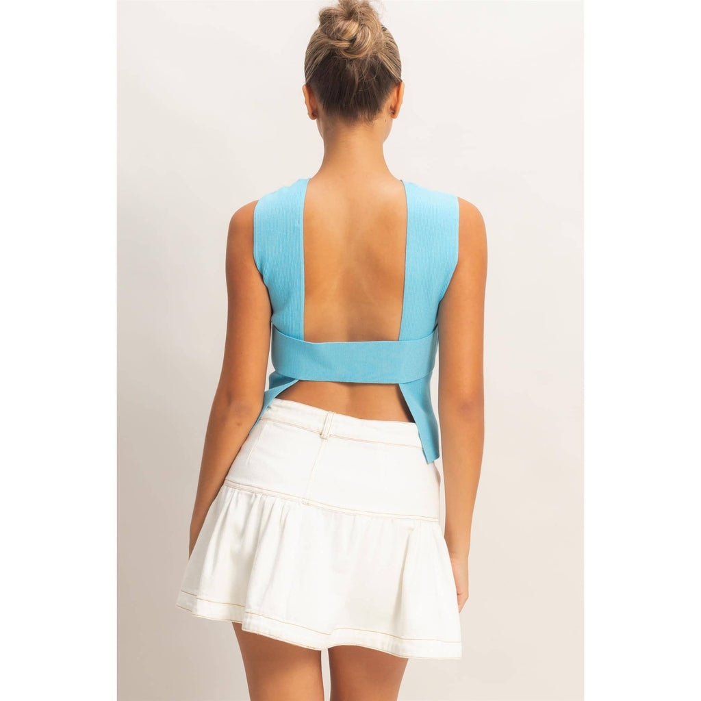 Turn Around Moment Top- Blue
