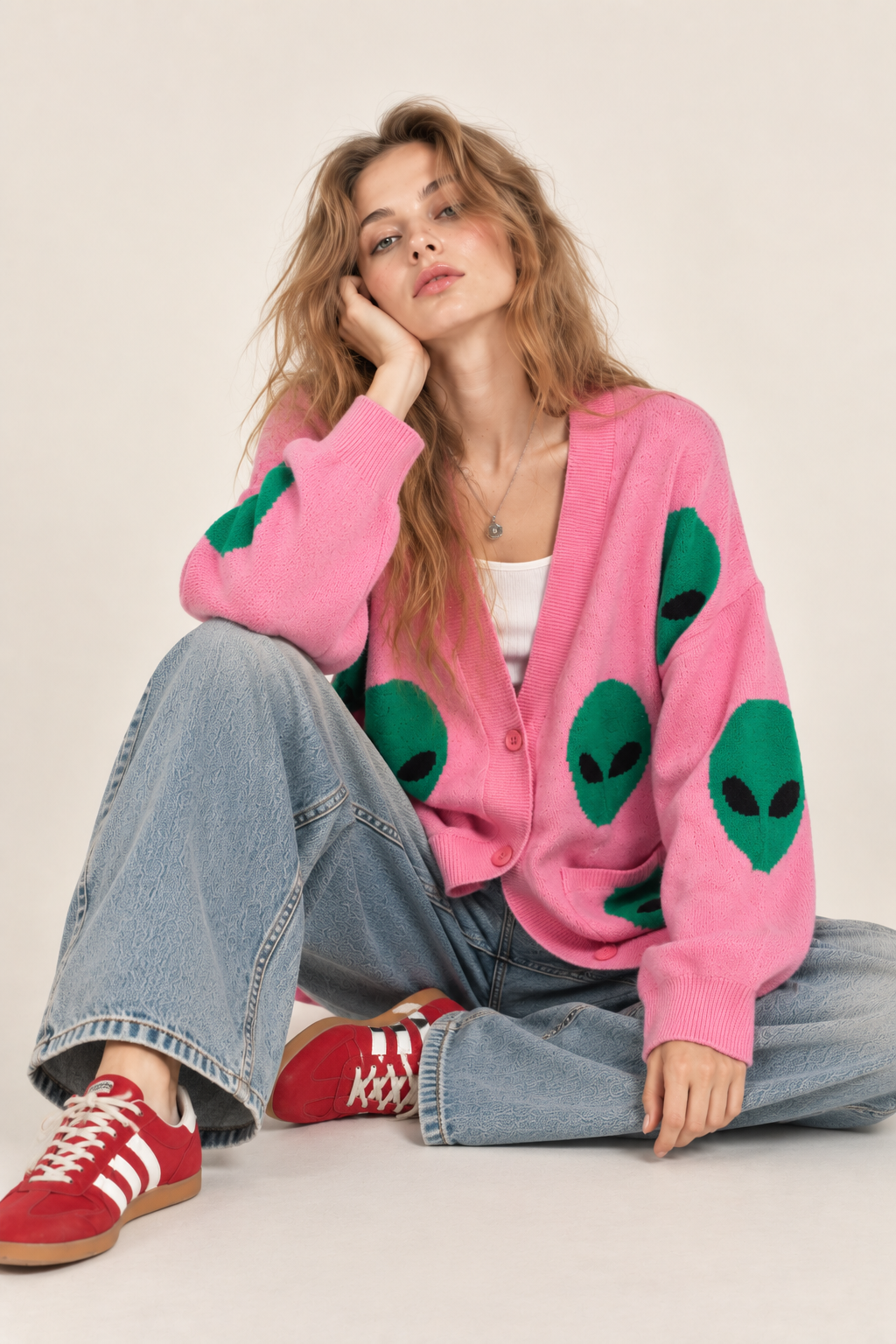 Out of This World Cardigan- Pink