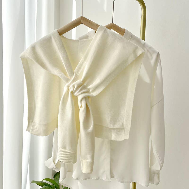 Layering Knit Wrap- Cream