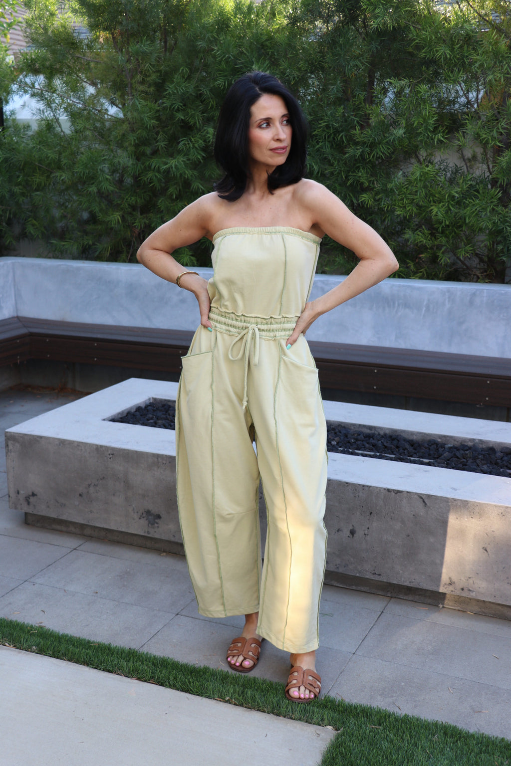 Matcha Barrel Leg Jumpsuit