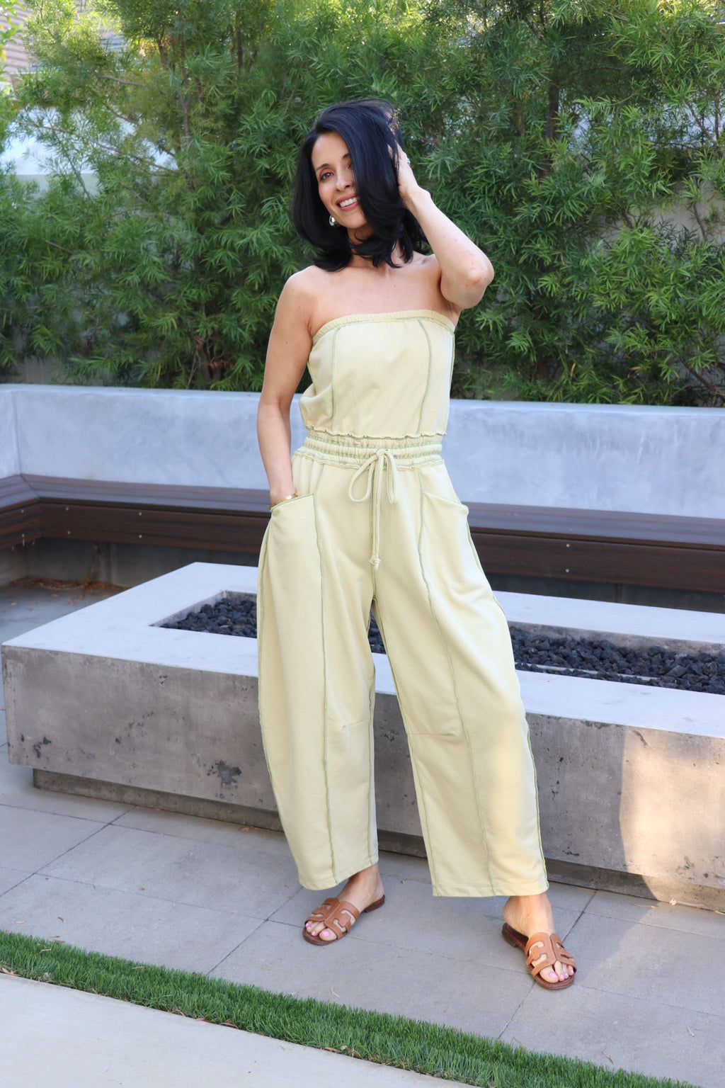 Matcha Barrel Leg Jumpsuit