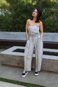 Blueberry Latte Barrel Leg Jumpsuit