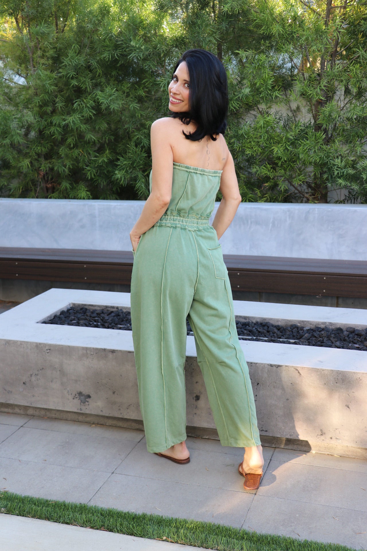 Pistachio Latte Barrel Leg Jumpsuit