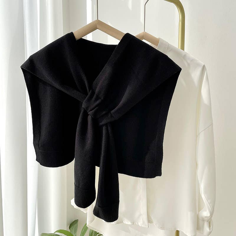 Layering Knit Wrap – Black