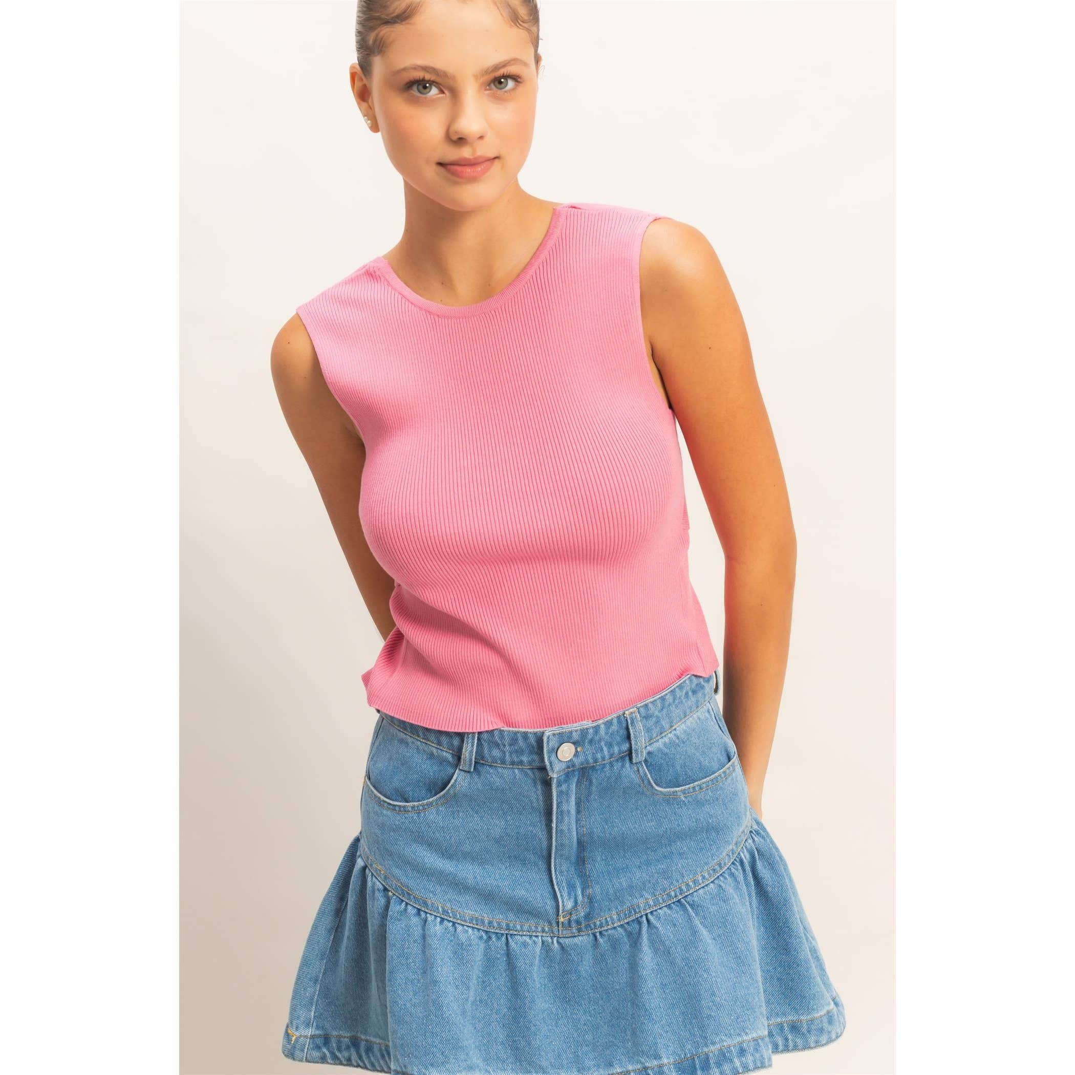 Turn Around Moment Top- Pink