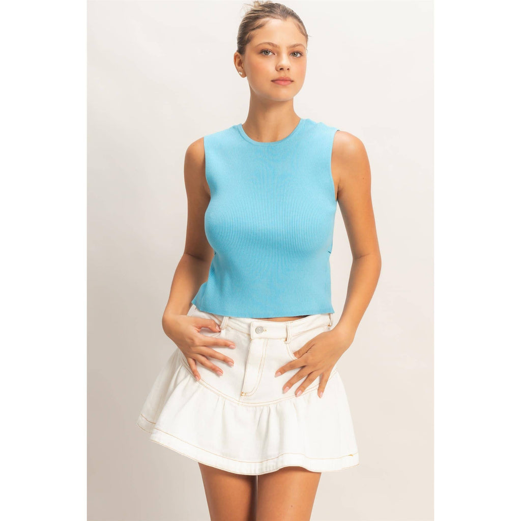 Turn Around Moment Top- Blue