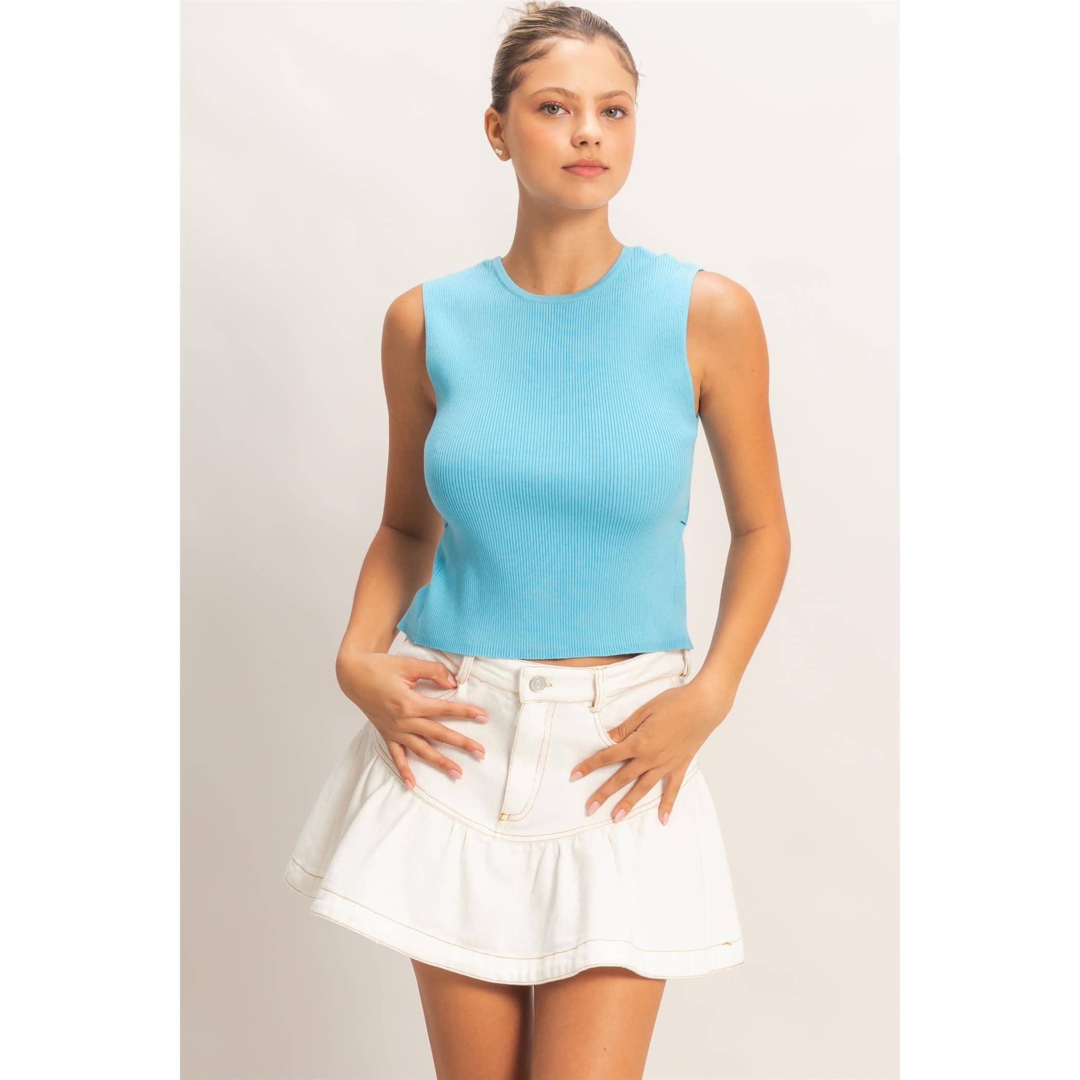Turn Around Moment Top- Blue