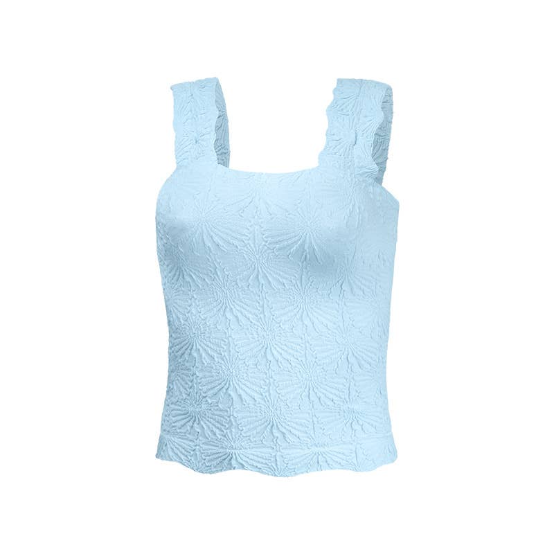 Aquamarine Jacquard Fitted Tank