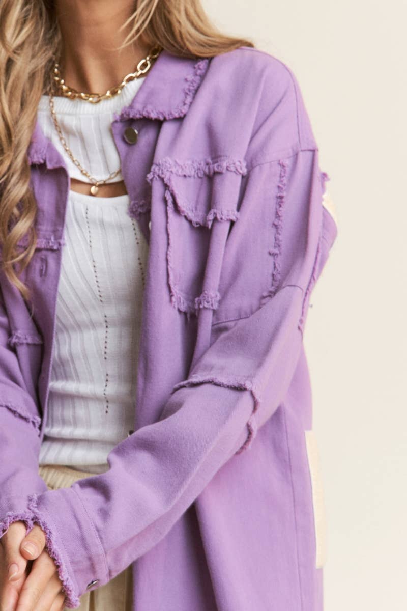 Chenille Rock N Roll Distressed Jacket