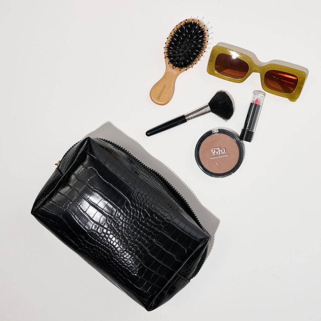 Luxe Croc Travel Pouch