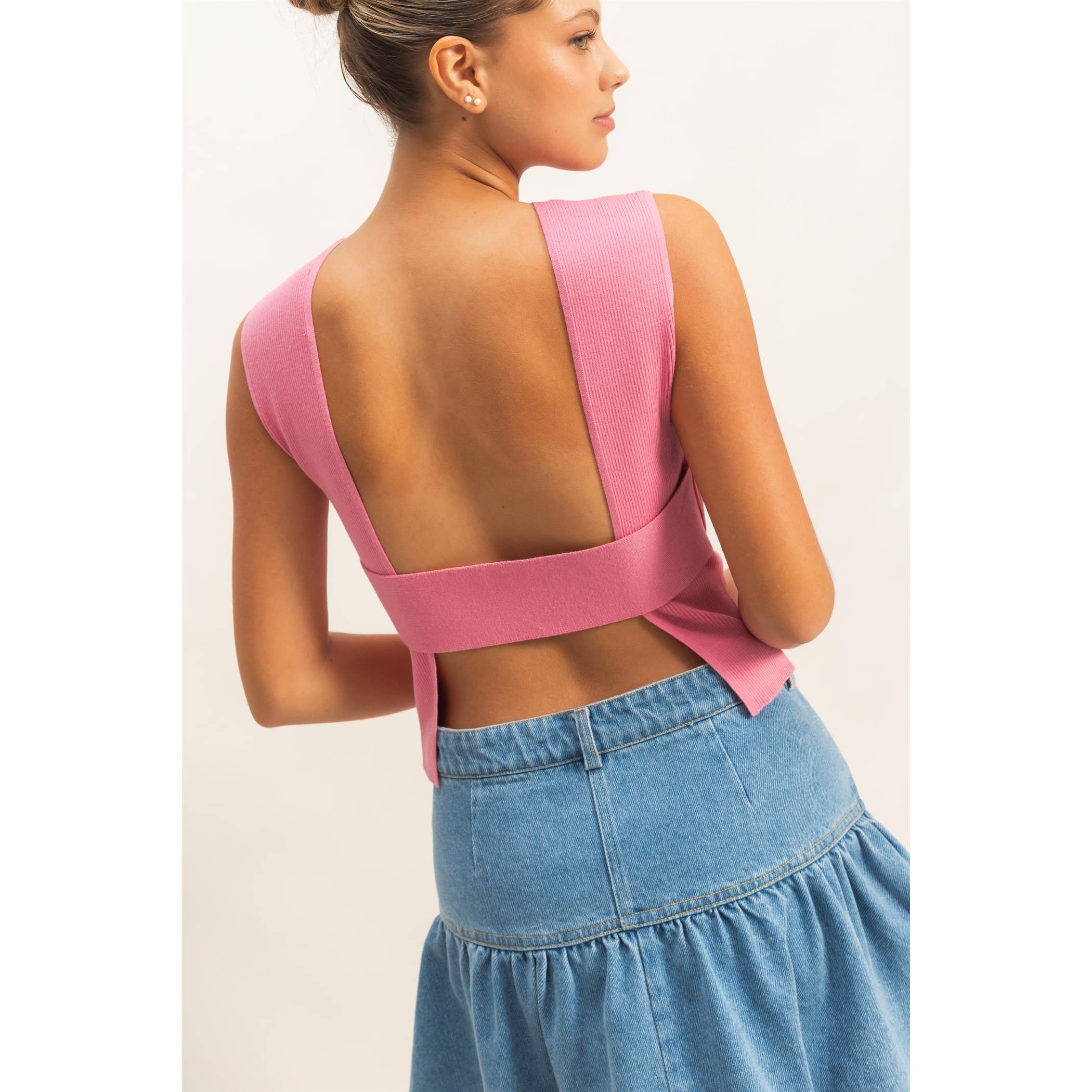 Turn Around Moment Top- Pink