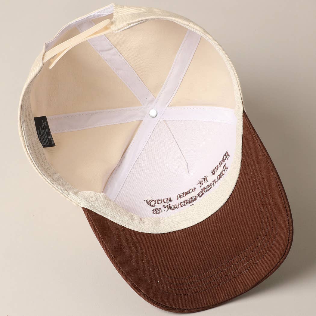 Put It On My Husband's Tab Embroidered Hat-BROWN