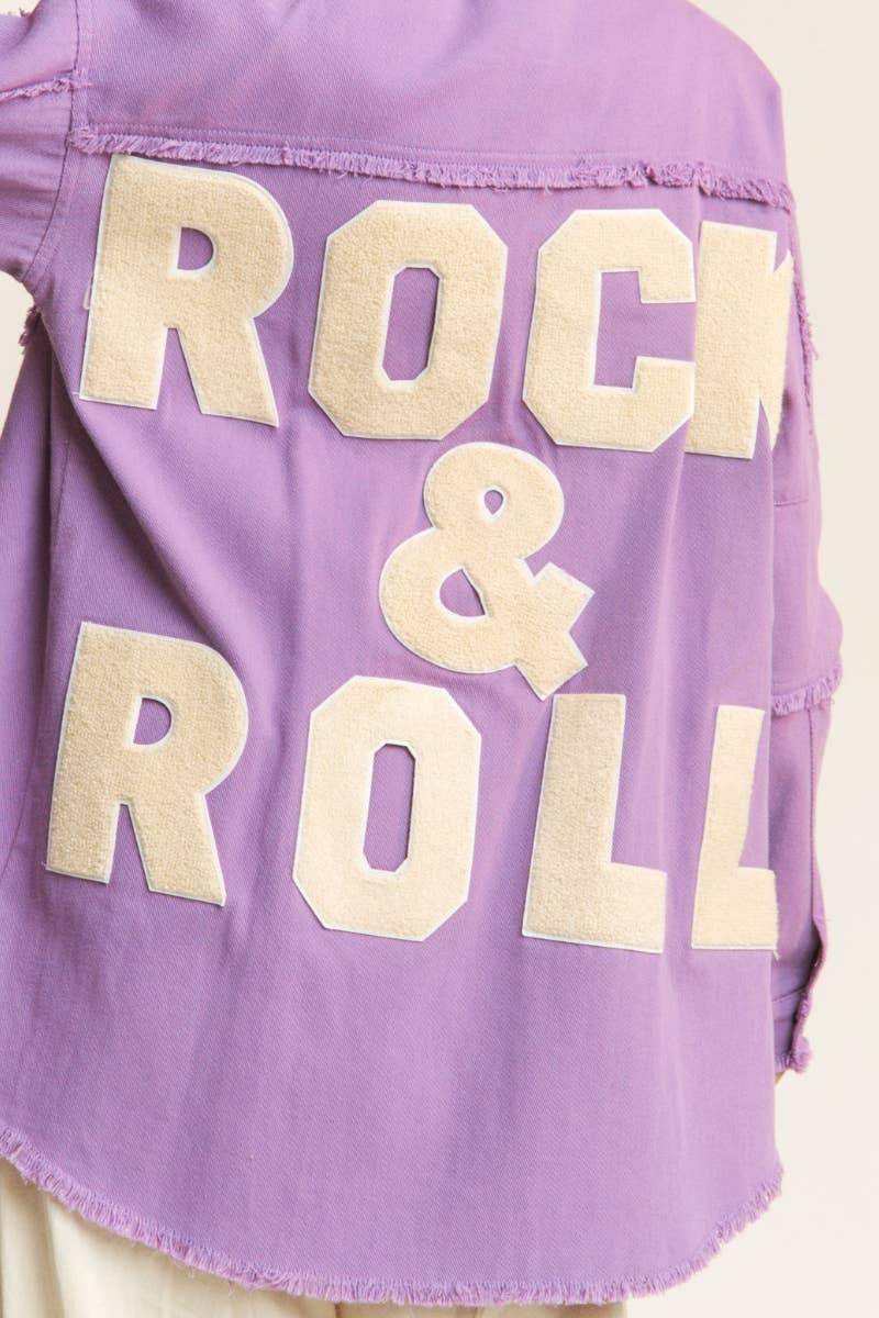 Chenille Rock N Roll Distressed Jacket