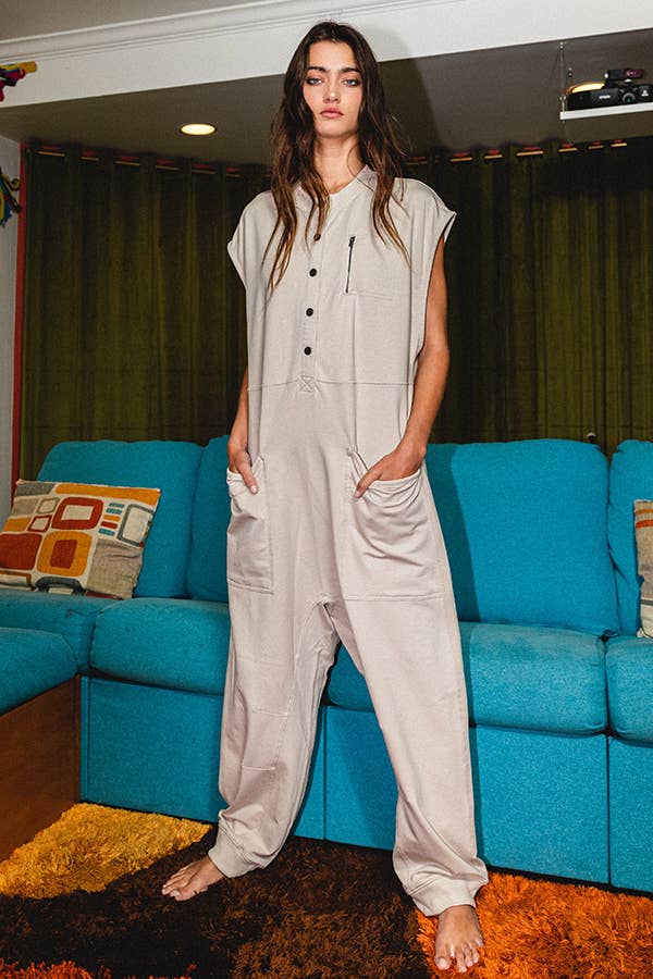 Sandstone French Terry Jumpsuit